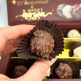 Ema Chocolate Milk and White Chocolate Truffles with Hazelnut Cream Filled - Merry Christmas Box - 250g - TryAladdin