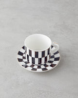 Premium New Bone China Tea Cup Set - 4 Piece Brown Dinnerware Collection