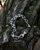 Sterling Silver Chain Bracelet - Heavy Old School Engraved Design