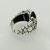 Emerald Silver Handmade Men's Ring