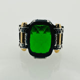 Emerald Silver Handmade Men's Ring