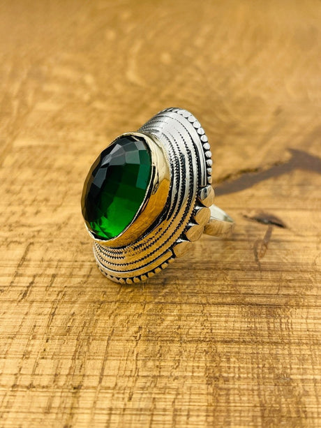 Emerald Silver Ring