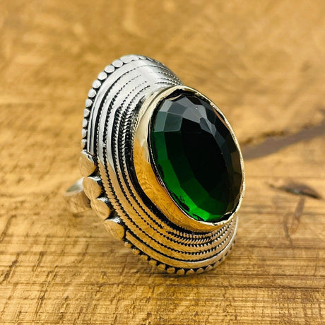 Emerald Silver Ring