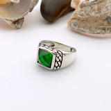 Emerald Squared Stone Ring Men