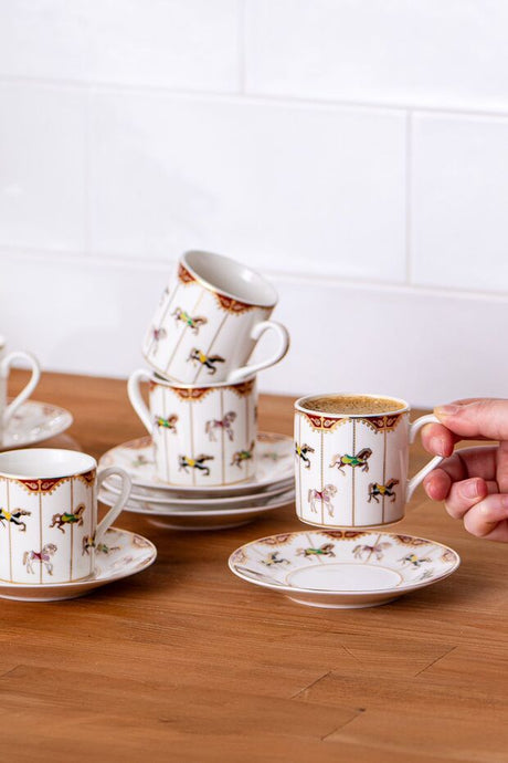 Emsan Professional Atlikarinca Turkish Coffee Cup Set - 6 x 80ml Cups - TryAladdin