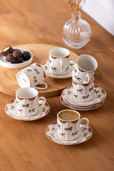 Emsan Professional Atlikarinca Turkish Coffee Cup Set - 6 x 80ml Cups - TryAladdin