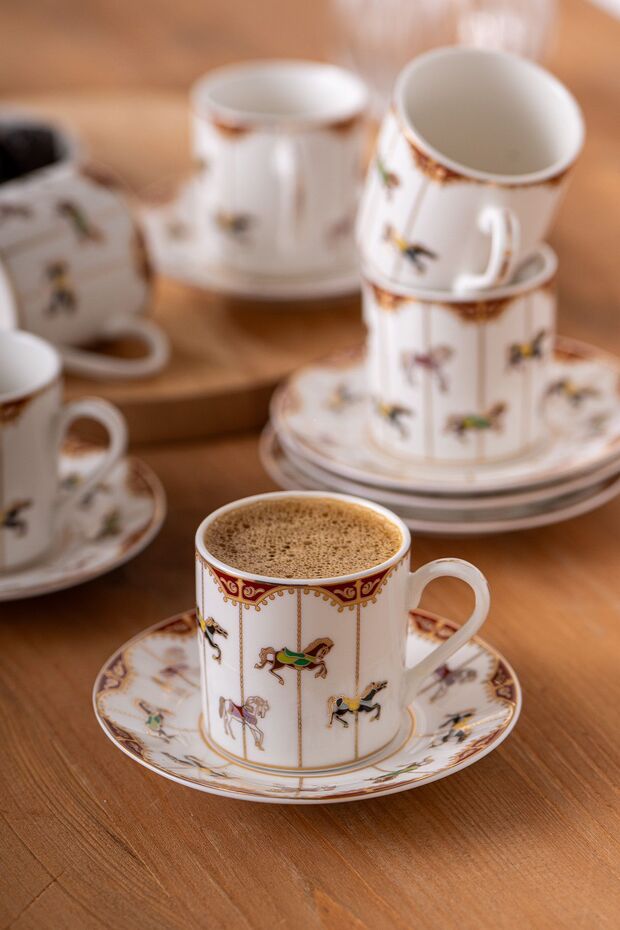 Emsan Professional Atlikarinca Turkish Coffee Cup Set - 6 x 80ml Cups - TryAladdin