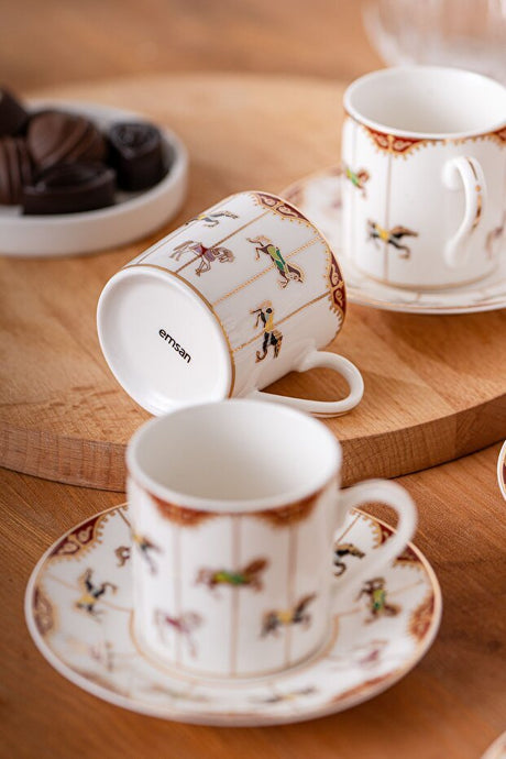 Emsan Professional Atlikarinca Turkish Coffee Cup Set - 6 x 80ml Cups - TryAladdin