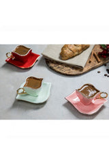 Emsan Professional 'Endless Love' Turkish Coffee Set - 2 Person Red 100ml - TryAladdin