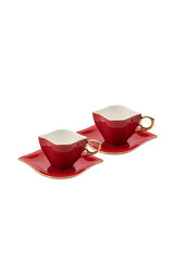 Emsan Professional 'Endless Love' Turkish Coffee Set - 2 Person Red 100ml - TryAladdin