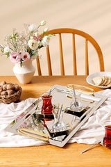 Emsan Professional Gold Trim Porcelain Tea Set - 19 - Piece Set - TryAladdin