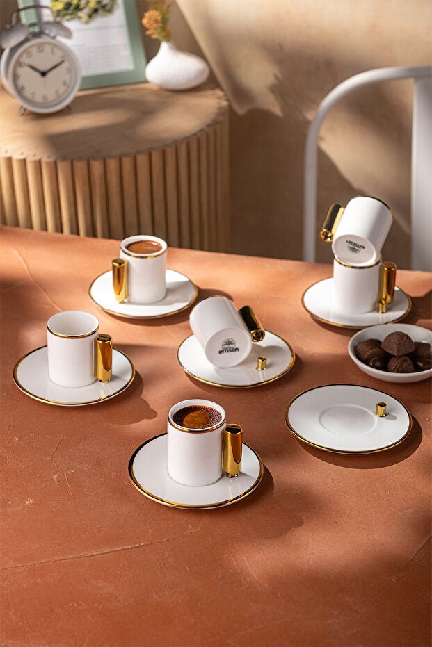 Emsan Professional Turkish Coffee & Espresso Cup Set - 6 - Piece, 80ml Each - TryAladdin