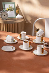 Emsan Professional Turkish Coffee & Espresso Cup Set - 6 - Piece, 80ml Each - TryAladdin