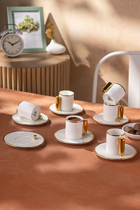 Emsan Professional Turkish Coffee & Espresso Cup Set - 6 - Piece, 80ml Each - TryAladdin