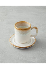 English Home Alicent Ceramic Double Coffee Cup Set - 4 - Piece 150ml Cream - TryAladdin