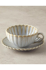 English Home Fiore Premium New Bone China Tea Set - 4 Piece, 2 Person, Grey - TryAladdin