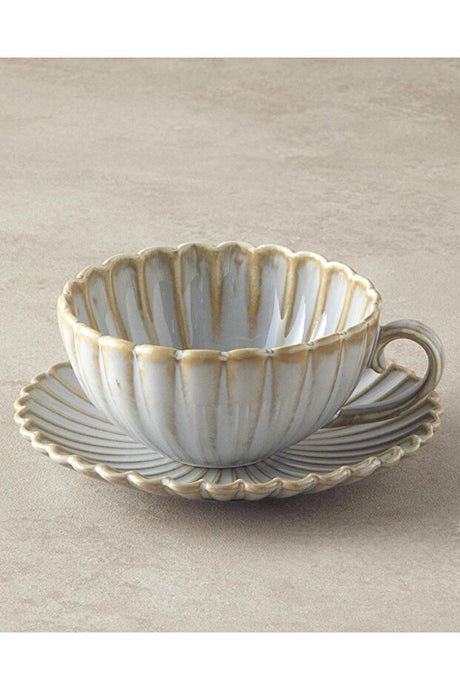 English Home Fiore Premium New Bone China Tea Set - 4 Piece, 2 Person, Grey - TryAladdin