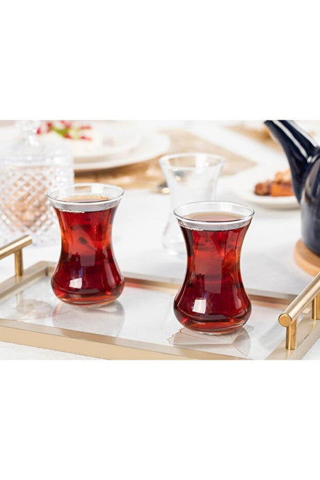 English Home Isabell Premium Turkish Tea Glass Set - 6 - Piece, 130ml Each - TryAladdin