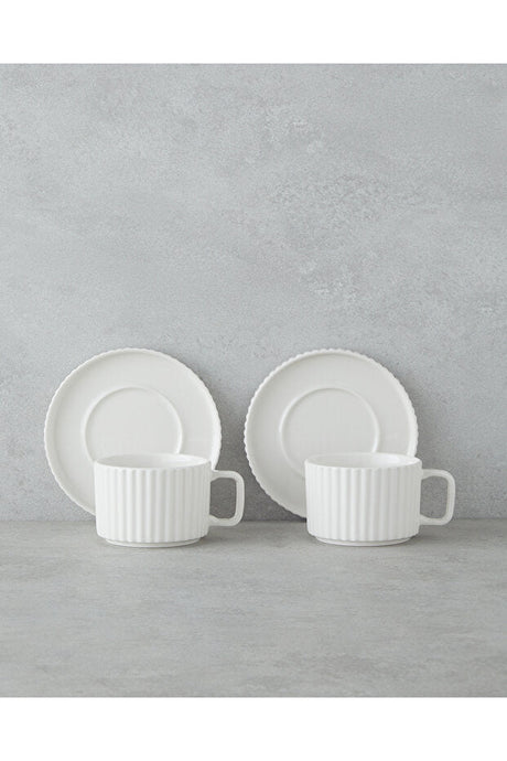 English Home Lunara Professional Porcelain Tea Cup Set - 4 Piece, 220ml Capacity - TryAladdin