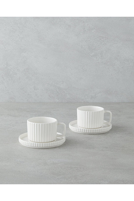 English Home Lunara Professional Porcelain Tea Cup Set - 4 Piece, 220ml Capacity - TryAladdin