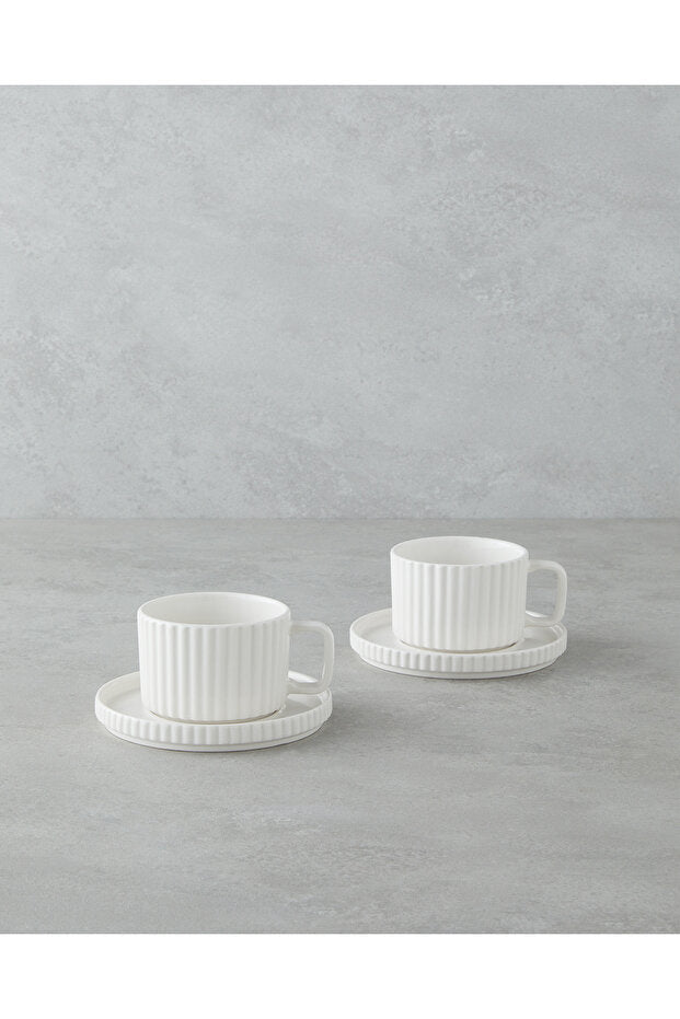 English Home Lunara Professional Porcelain Tea Cup Set - 4 Piece, 220ml Capacity - TryAladdin