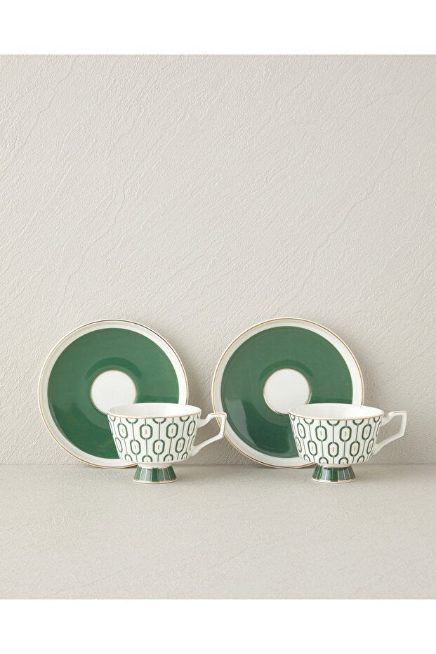 English Home Octavia Premium New Bone China Espresso Cup & Saucer Set - 4 Piece - TryAladdin