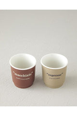 English Home Phoebe Premium New Bone China Espresso Cup Set - Coffee Green - 2 x 90ml - TryAladdin