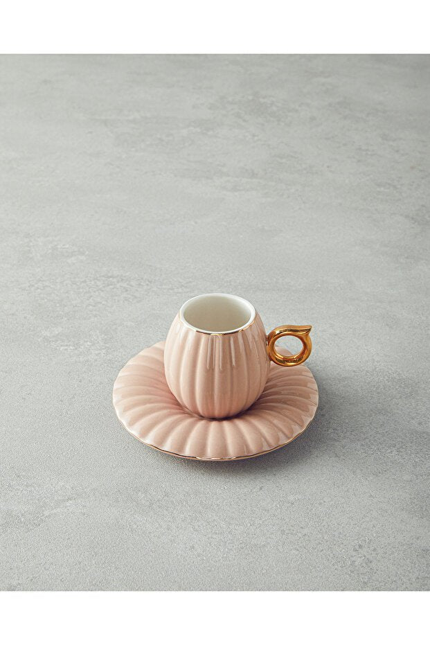 English Home Polka Premium Bone China Coffee Set - Powder Pink, 2 Person, 4 Piece - TryAladdin