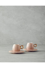 English Home Polka Premium Bone China Coffee Set - Powder Pink, 2 Person, 4 Piece - TryAladdin