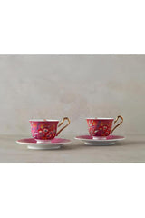 English Home Premium Bone China Espresso Set - 4 Piece 90ml Pink - TryAladdin