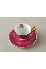 English Home Premium Bone China Espresso Set - 4 Piece 90ml Pink - TryAladdin