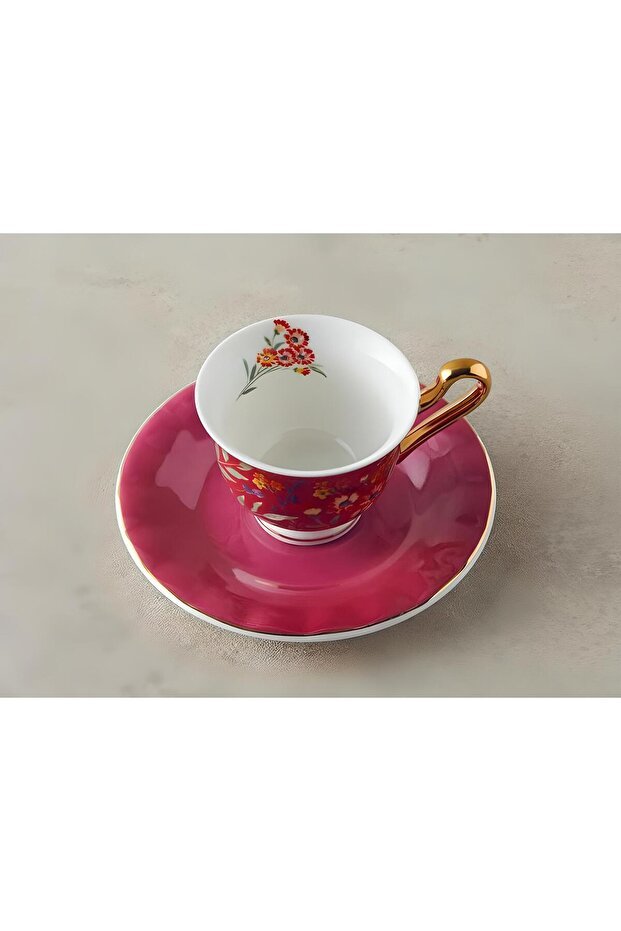 English Home Premium Bone China Espresso Set - 4 Piece 90ml Pink - TryAladdin