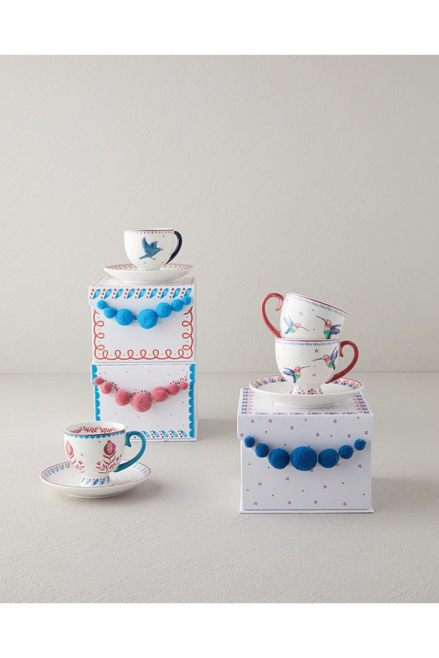 English Home Premium Carnaval Birds Turkish Coffee Cup Set - 100ml - TryAladdin