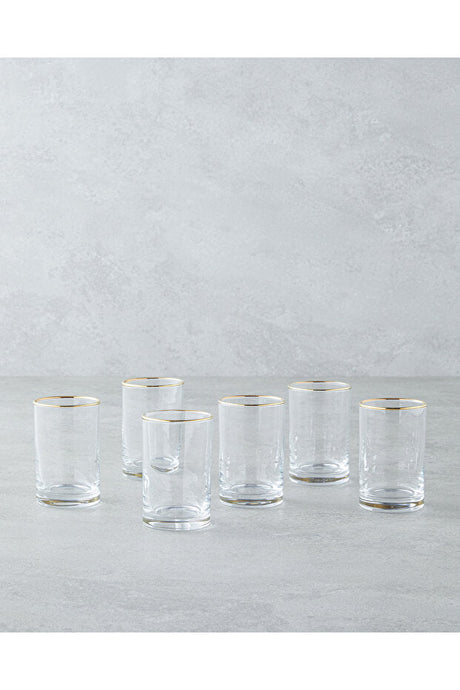 English Home Premium Glint Gold Rimmed Turkish Coffee Glasses Set - 6 x 125ml - TryAladdin