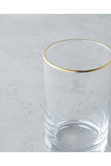 English Home Premium Glint Gold Rimmed Turkish Coffee Glasses Set - 6 x 125ml - TryAladdin