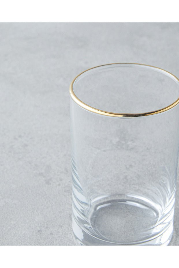 English Home Premium Glint Gold Rimmed Turkish Coffee Glasses Set - 6 x 125ml - TryAladdin