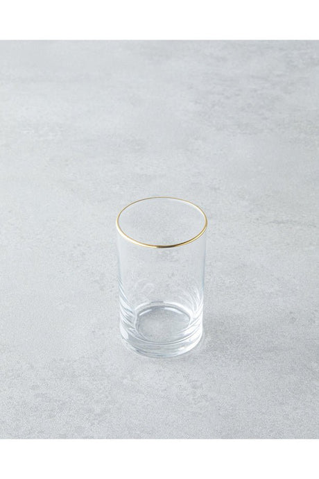 English Home Premium Glint Gold Rimmed Turkish Coffee Glasses Set - 6 x 125ml - TryAladdin