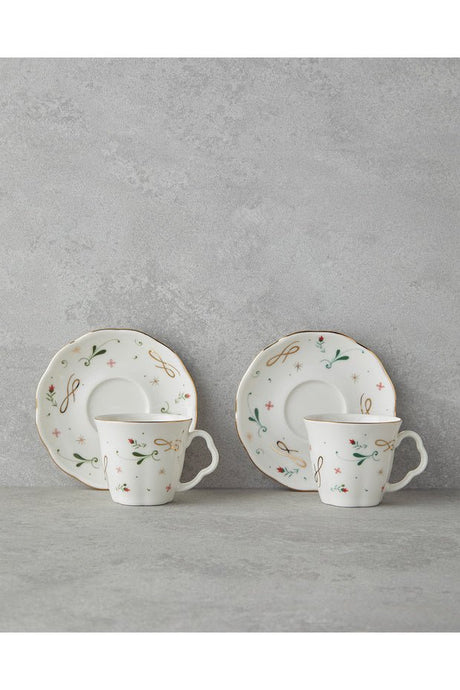 English Home Premium Greena Bone Porcelain Coffee Cup Set - 4 Piece, 80ml - TryAladdin