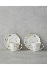 English Home Premium Greena Bone Porcelain Coffee Cup Set - 4 Piece, 80ml - TryAladdin