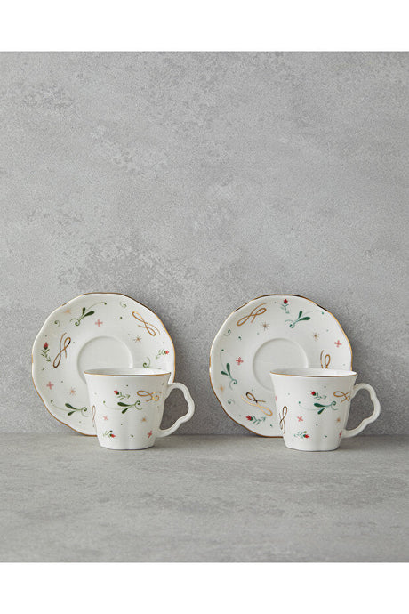 English Home Premium Greena Bone Porcelain Coffee Cup Set - 4 Piece, 80ml - TryAladdin