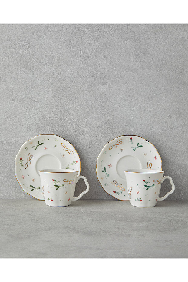 English Home Premium Greena Bone Porcelain Coffee Cup Set - 4 Piece, 80ml - TryAladdin