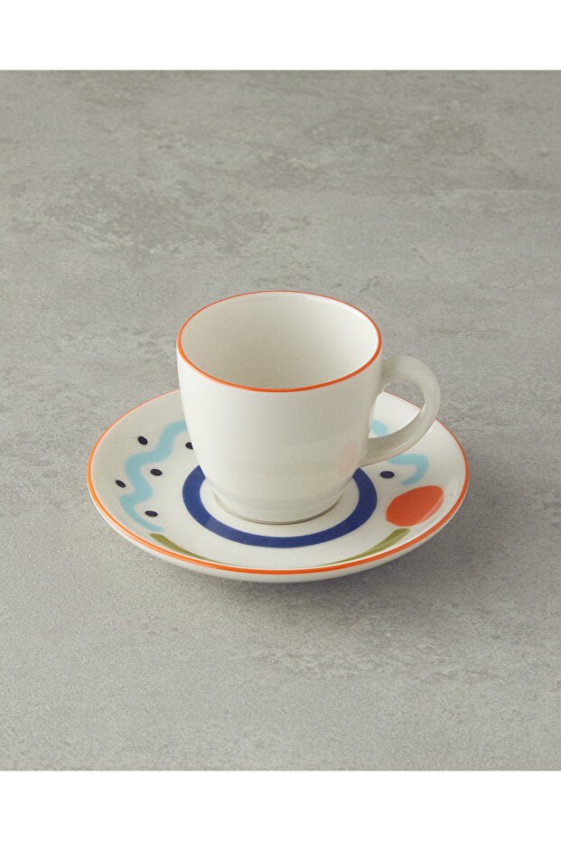 English Home Premium Mixed Lines Porcelain Coffee Cup Set - Retail Bulk Pack - TryAladdin