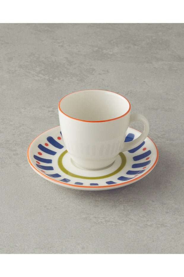 English Home Premium Mixed Lines Porcelain Coffee Cup Set - Retail Bulk Pack - TryAladdin