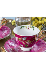English Home Premium New Bone China Purple Vanilla Style Coffee Cup Set - 90ml - TryAladdin