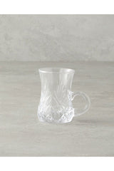English Home Premium Rose Patterned Handled Tea Glasses - 100ml, 6 - Piece Set - TryAladdin