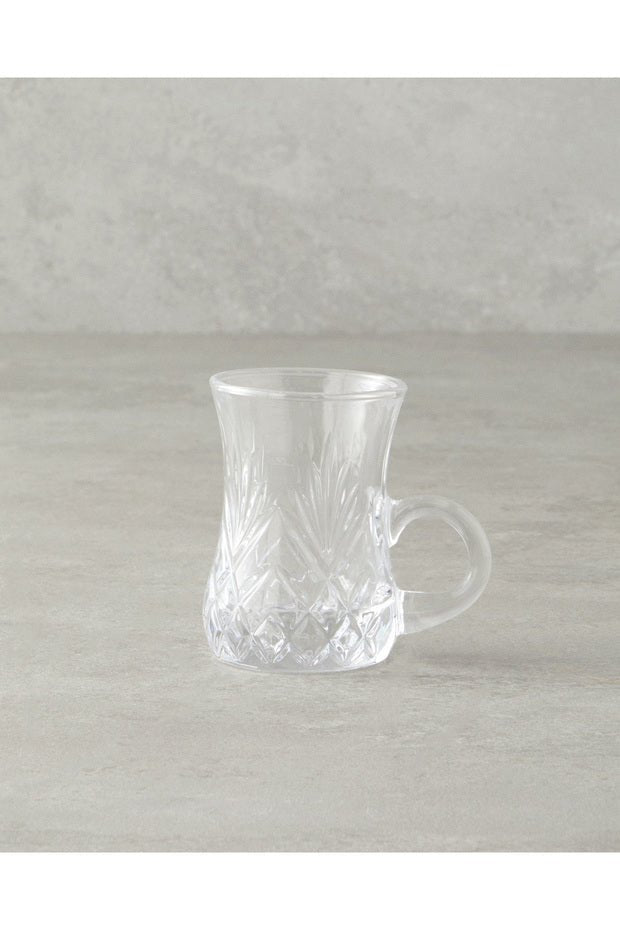 English Home Premium Rose Patterned Handled Tea Glasses - 100ml, 6 - Piece Set - TryAladdin