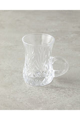 English Home Premium Rose Patterned Handled Tea Glasses - 100ml, 6 - Piece Set - TryAladdin