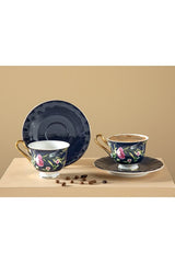English Home Premium Vanilla New Bone China Coffee Set, Navy Blue - 4 Pieces - TryAladdin