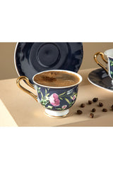 English Home Premium Vanilla New Bone China Coffee Set, Navy Blue - 4 Pieces - TryAladdin