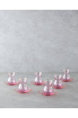 English Home Professional 12 - Piece Pink Ceramic Tea Set - 140ml Cup Capacity - TryAladdin